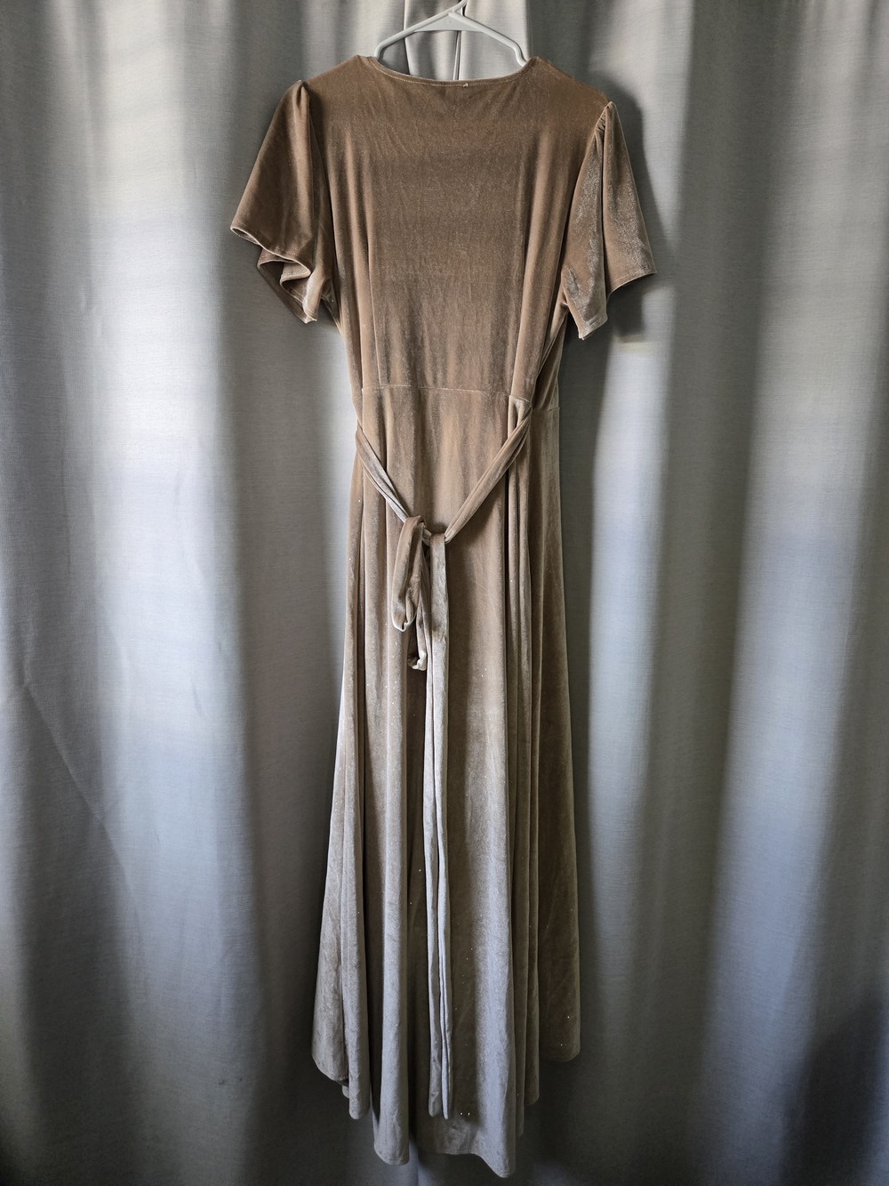 Baltic Born Taupe Velvet Wrap High-Low Dress - Picture 3 of 4